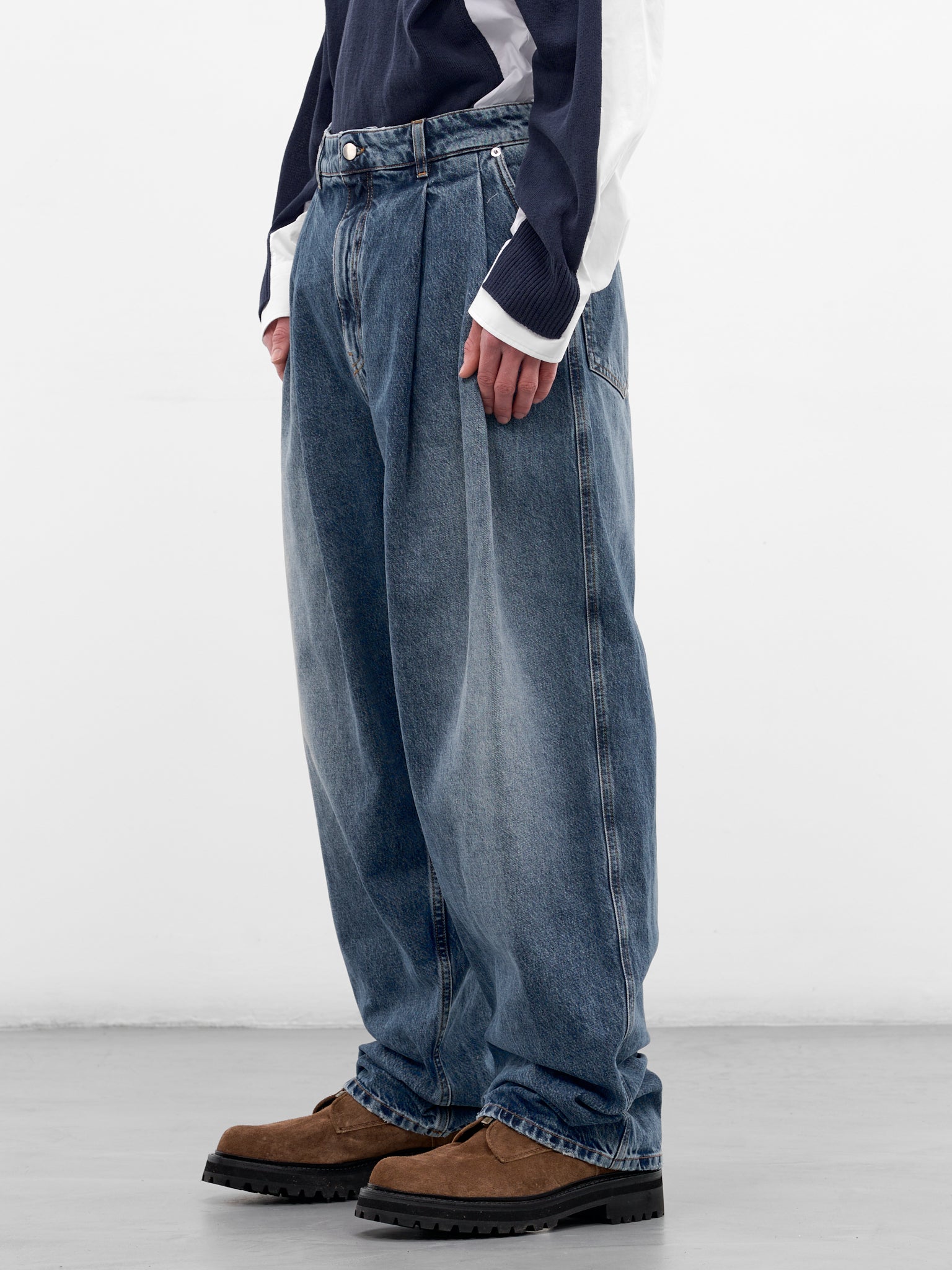 Blue Denim Baggy Jeans (HMMC67021A-HC301-BLUE)