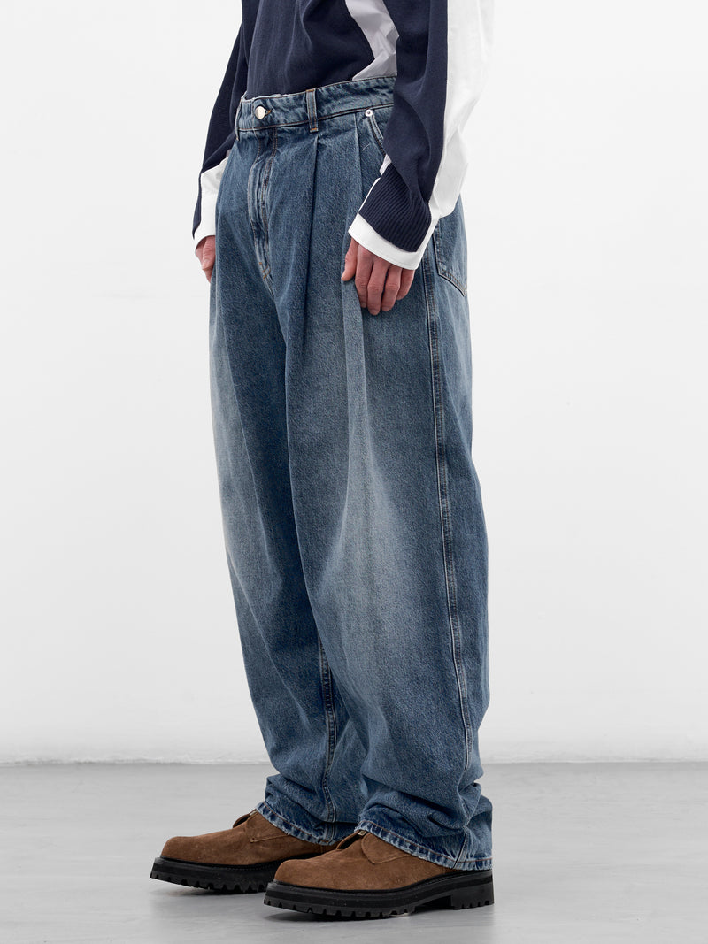 Blue Denim Baggy Jeans (HMMC67021A-HC301-BLUE)