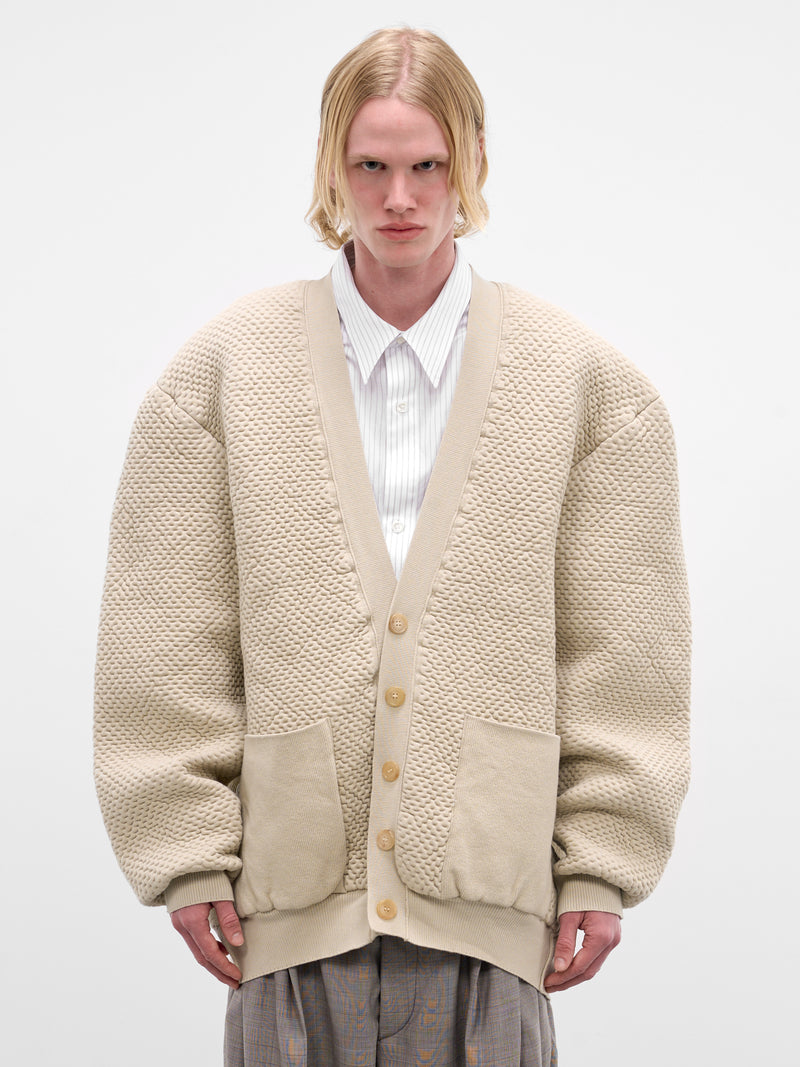 Beige Textured Knit Oversized Cardigan (HMMC75110A-HC628-LIGHT-BEIGE)