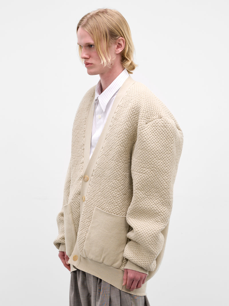 Beige Textured Knit Oversized Cardigan (HMMC75110A-HC628-LIGHT-BEIGE)