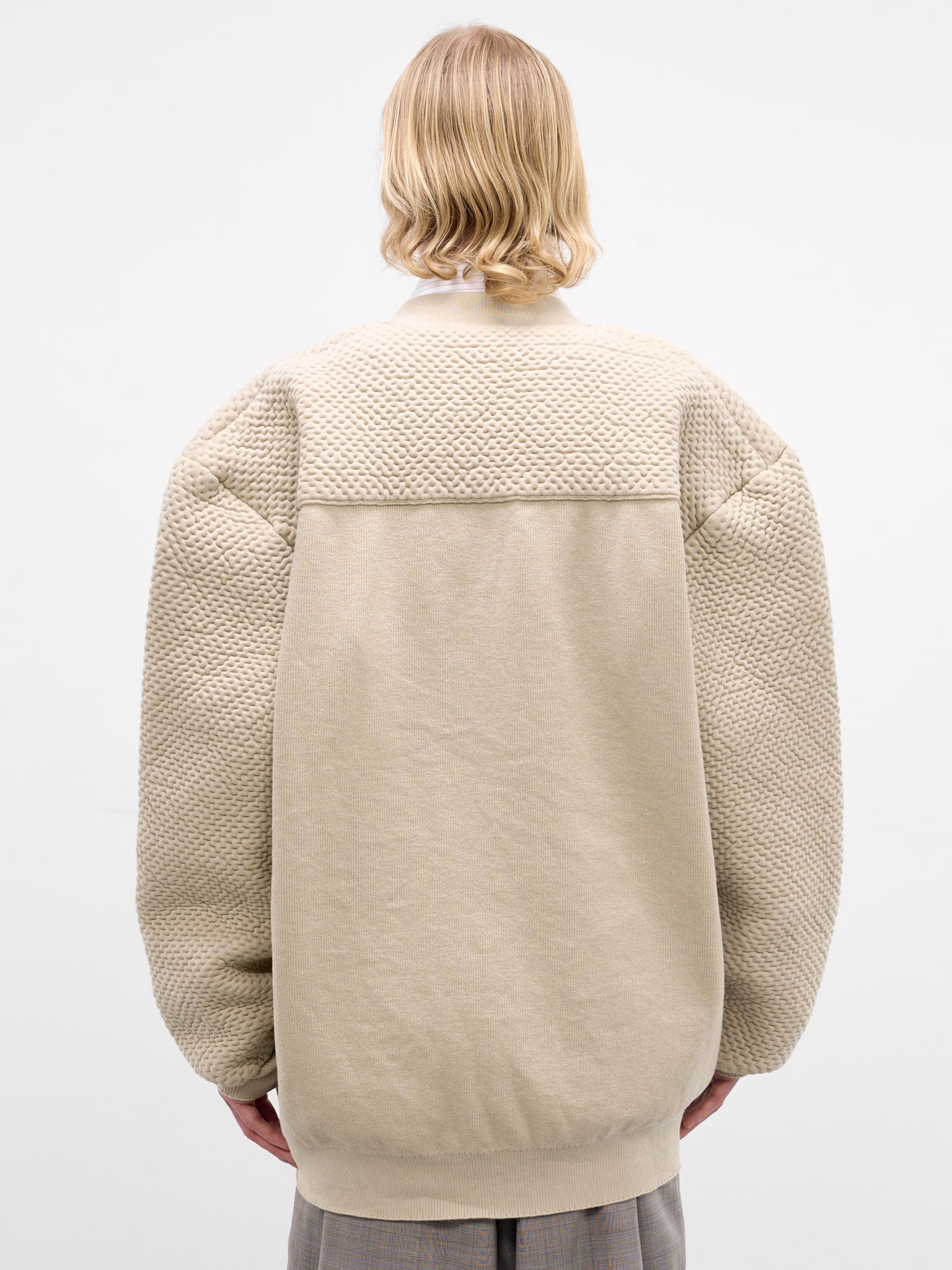 Beige Textured Knit Oversized Cardigan (HMMC75110A-HC628-LIGHT-BEIGE)