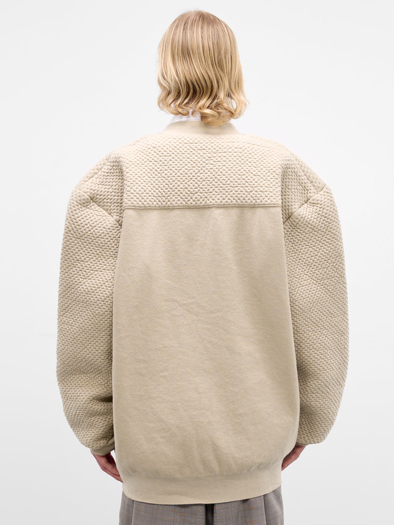 Beige Textured Knit Oversized Cardigan (HMMC75110A-HC628-LIGHT-BEIGE)