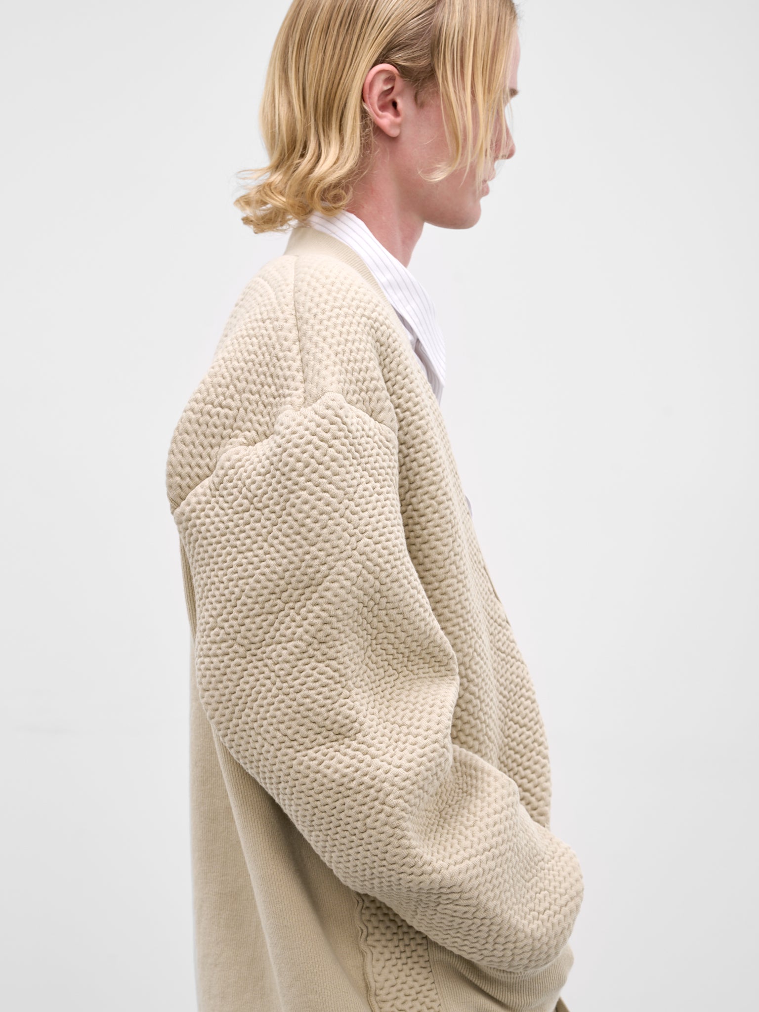 Beige Textured Knit Oversized Cardigan (HMMC75110A-HC628-LIGHT-BEIGE)