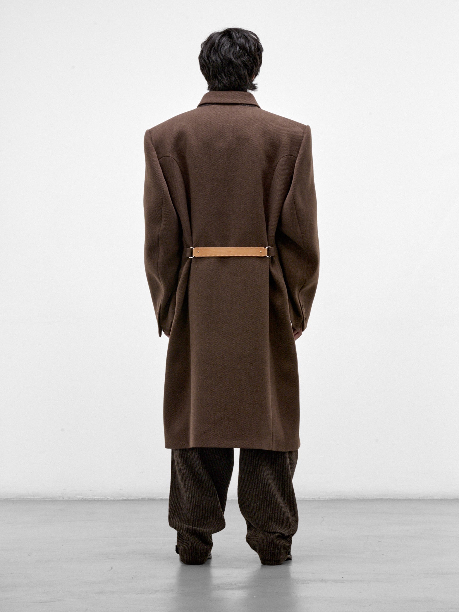 Brown Oversized Double-Breasted Coat (HMMD10074P-BROWN)