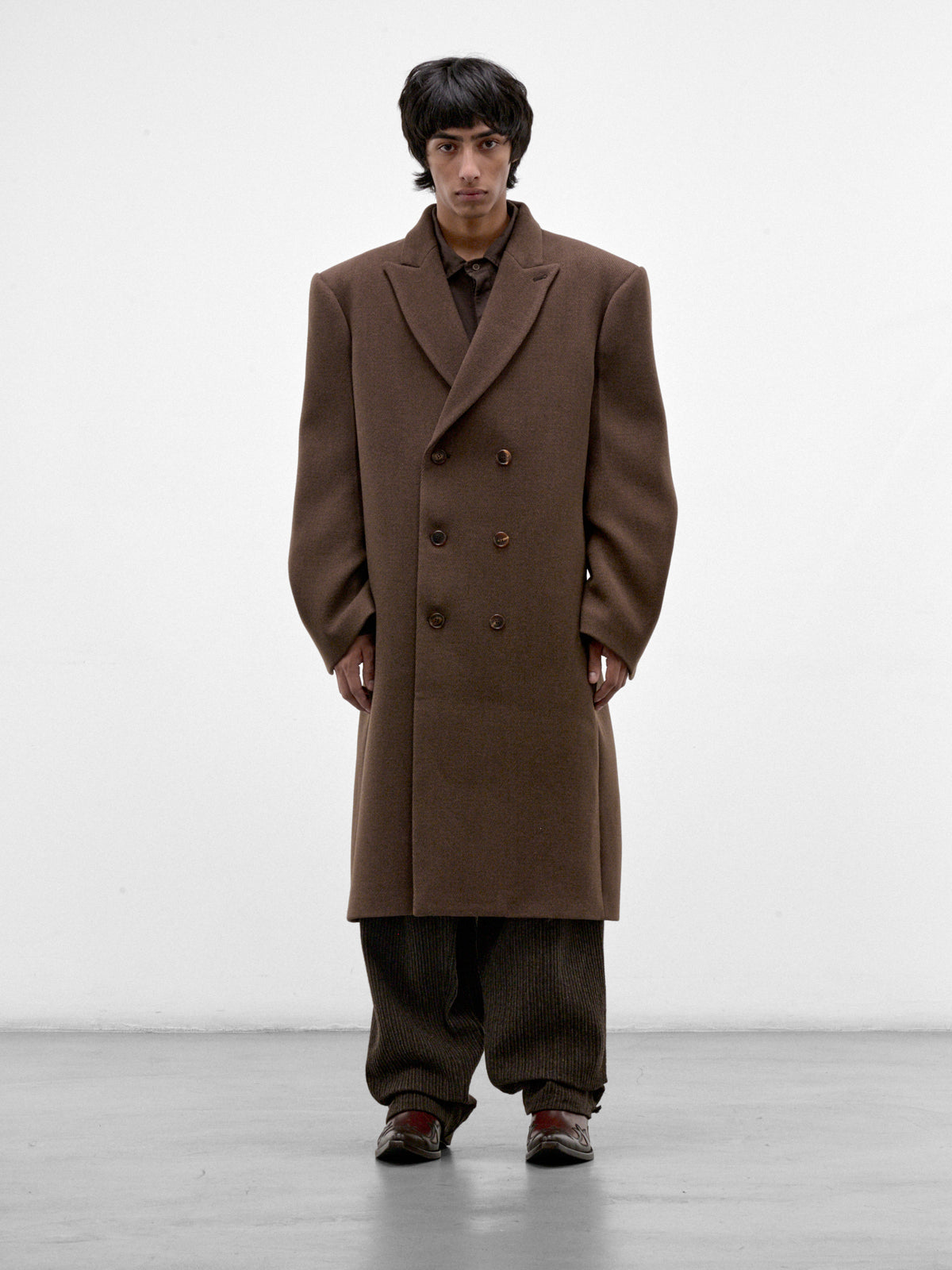 Brown Oversized Double-Breasted Coat (HMMD10074P-BROWN)