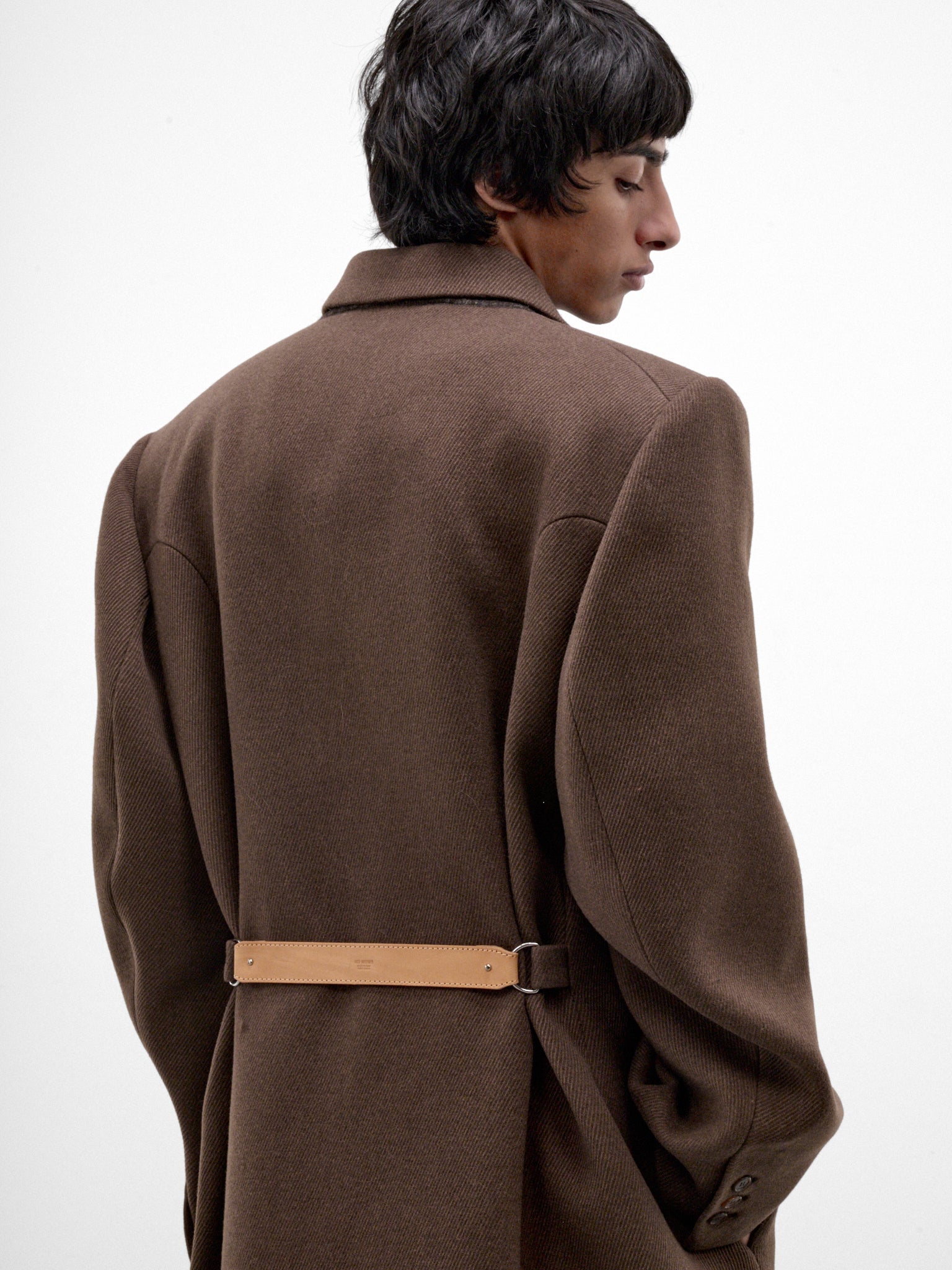 Brown Oversized Double-Breasted Coat (HMMD10074P-BROWN)