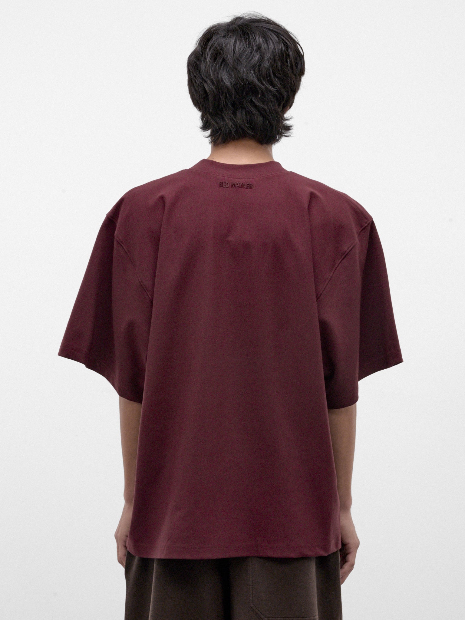 Burgundy Oversized Boxy Tee (HMMD70007R-DARK-RED)