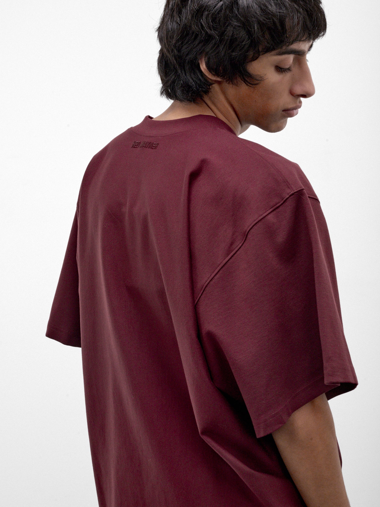 Burgundy Oversized Boxy Tee (HMMD70007R-DARK-RED)
