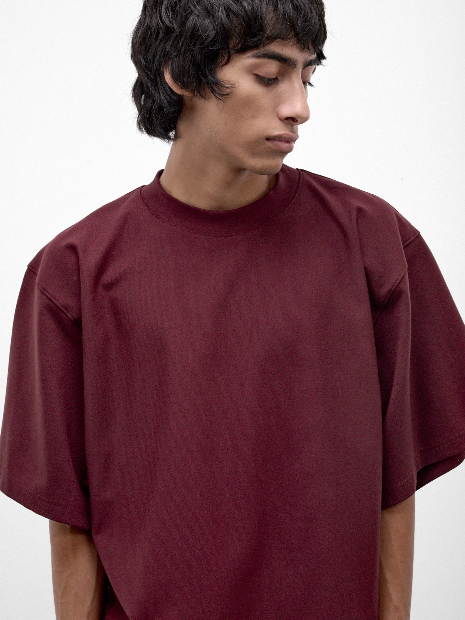Burgundy Oversized Boxy Tee (HMMD70007R-DARK-RED)