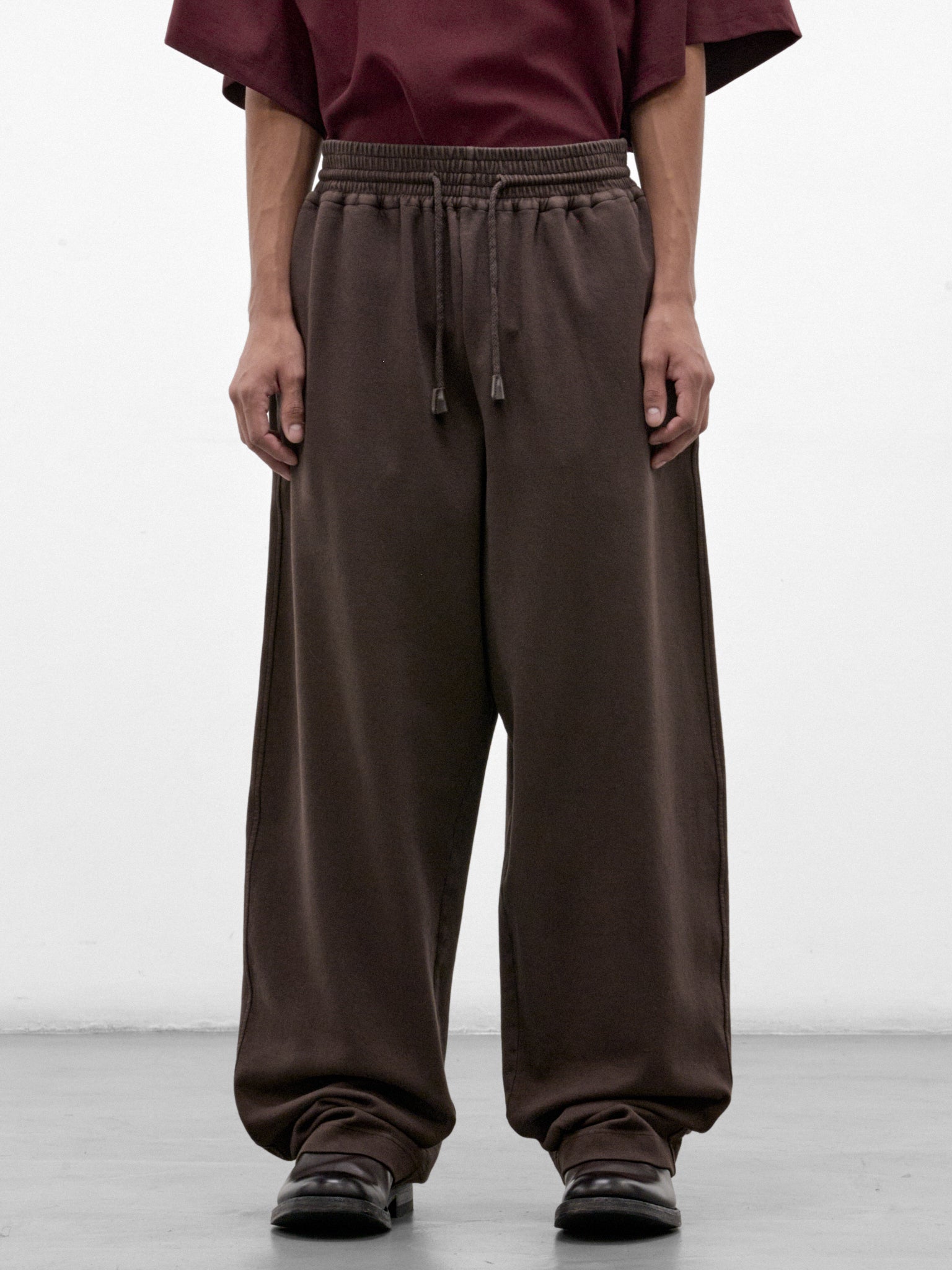 Brown Cotton Wide Sweatpants (HMMD70014R-BROWN)