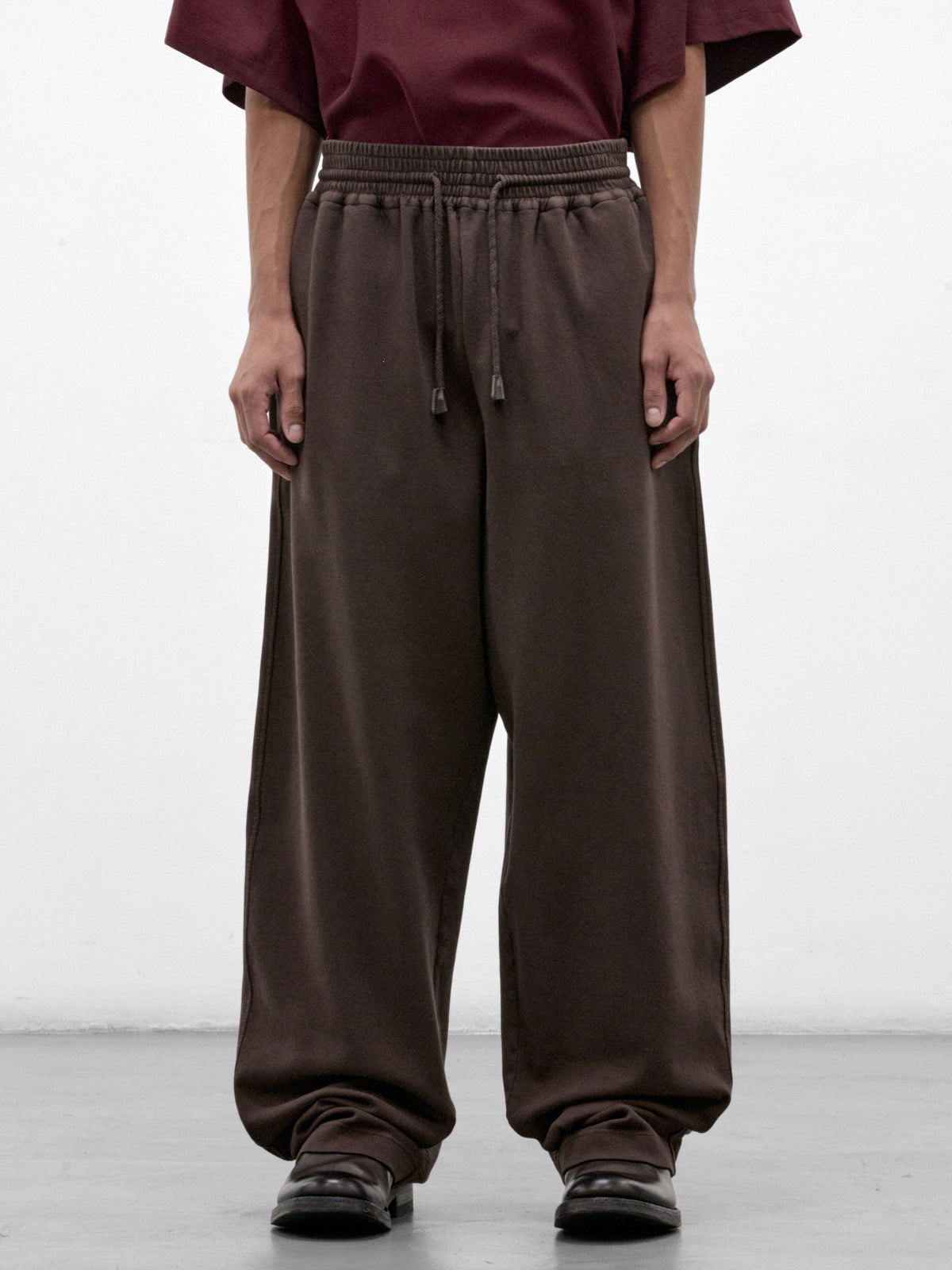 Brown Cotton Wide Sweatpants (HMMD70014R-BROWN)