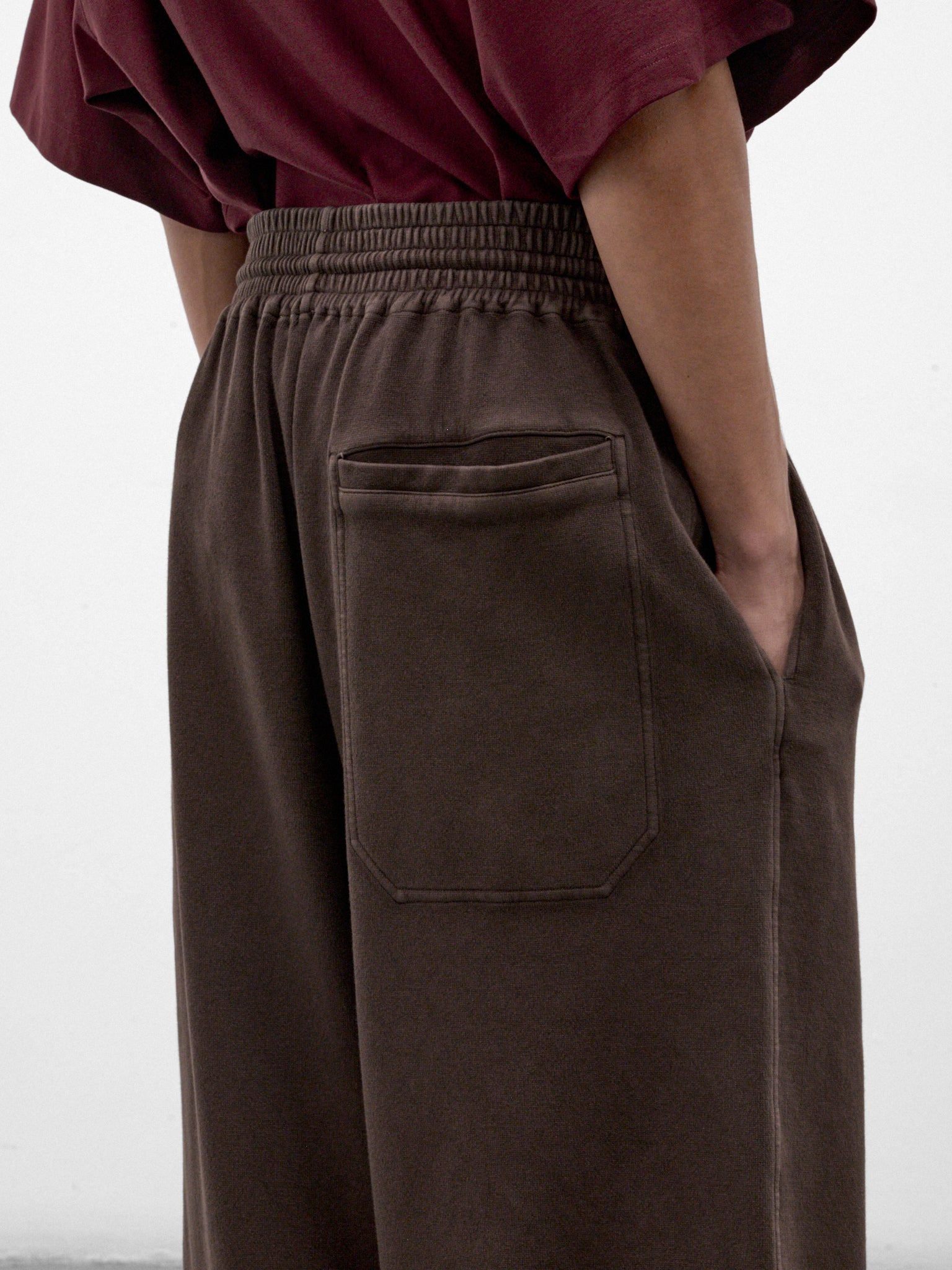 Brown Cotton Wide Sweatpants (HMMD70014R-BROWN)