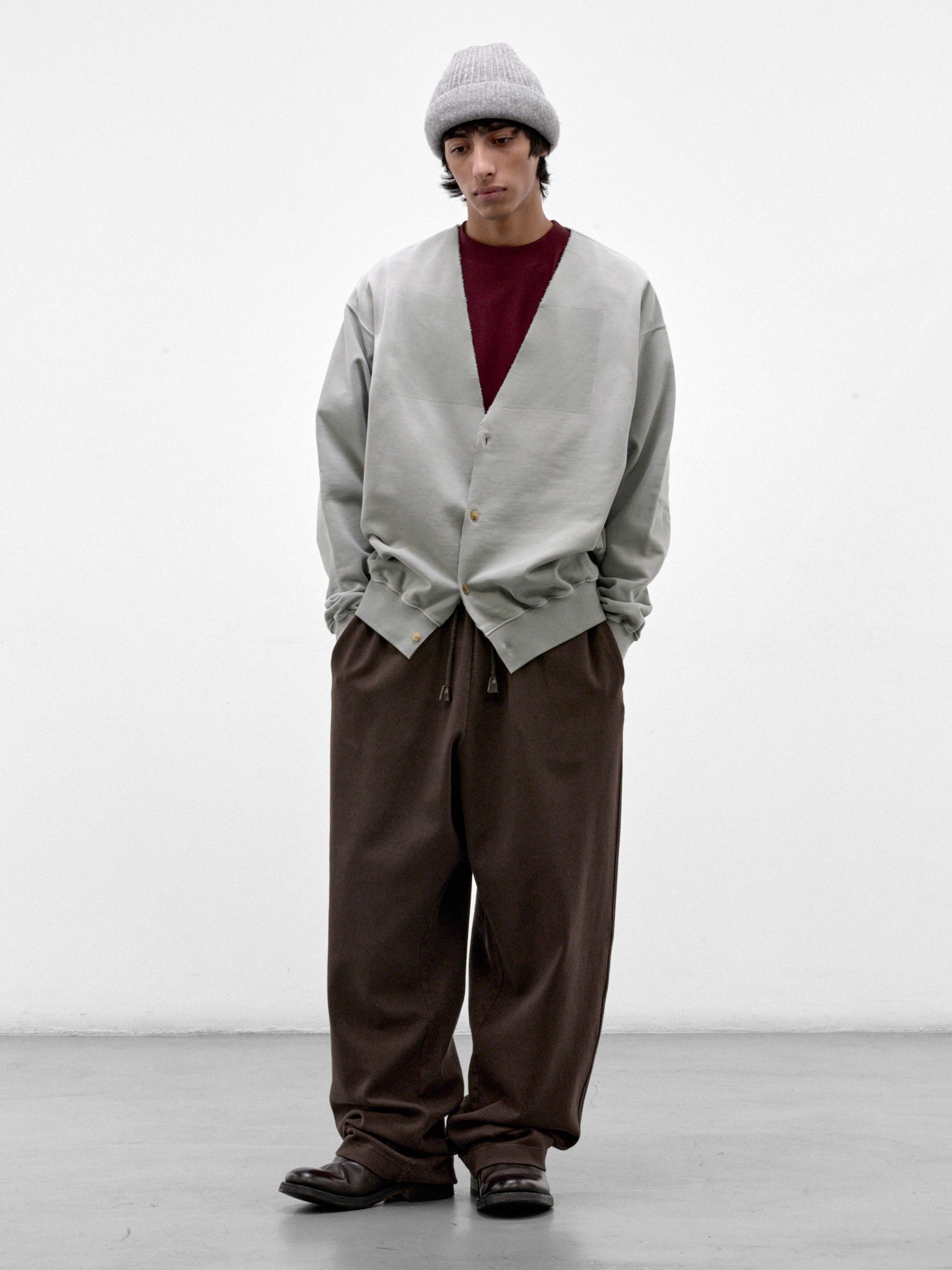 Burgundy Oversized Boxy Tee (HMMD70007R-DARK-RED)