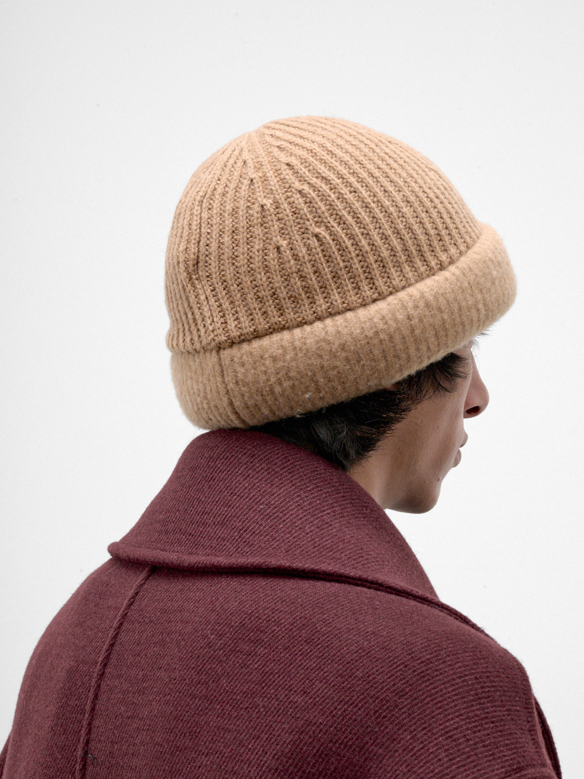 Beige Wool Knit Beanie (HMMD77042A-BEIGE-KHAKI)