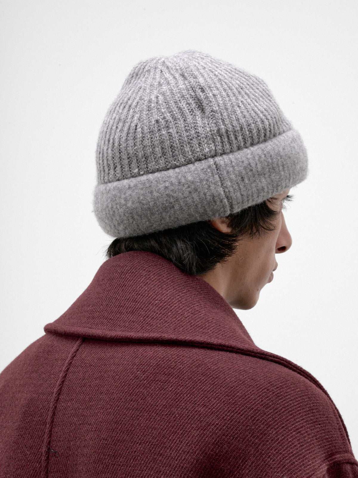 Gray Wool Knit Beanie (HMMD77042A-MEDIUM-GREY)