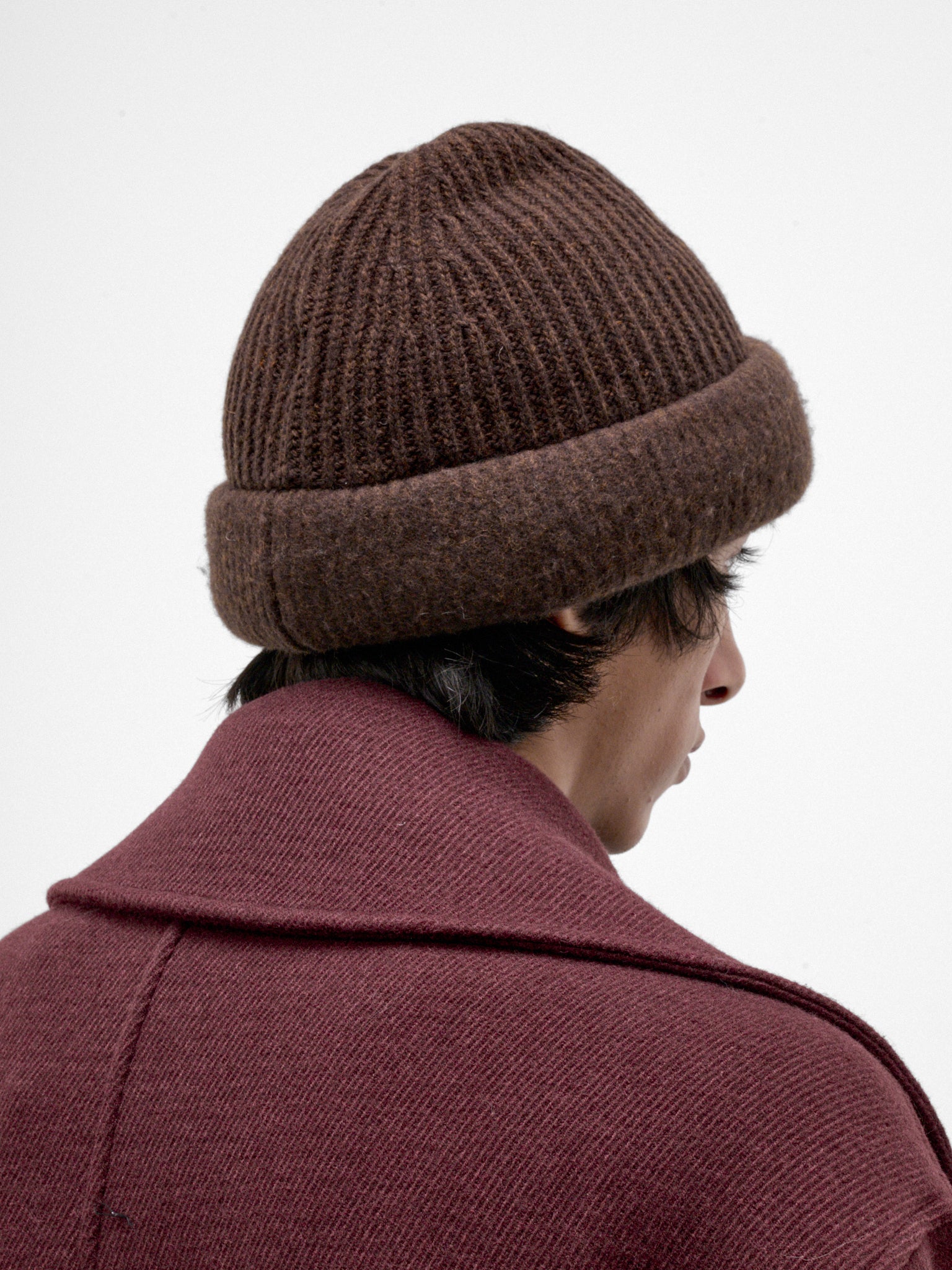 Brown Wool Knit Beanie (HMMD77042A-MEDIUM-BROWN)