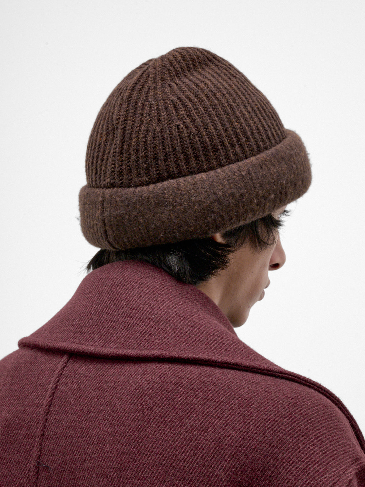 Brown Wool Knit Beanie (HMMD77042A-MEDIUM-BROWN)