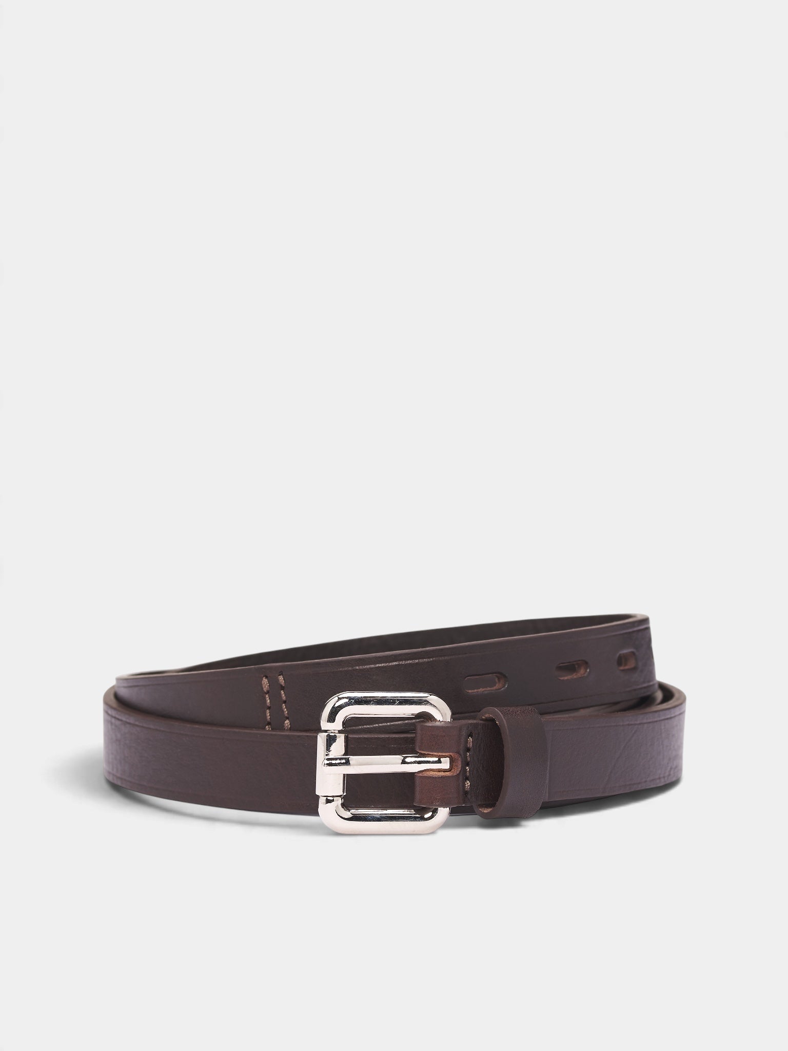 Brown Bull Leather Buckled Belt (HMMD83016A-MEDIUM-BROWN)