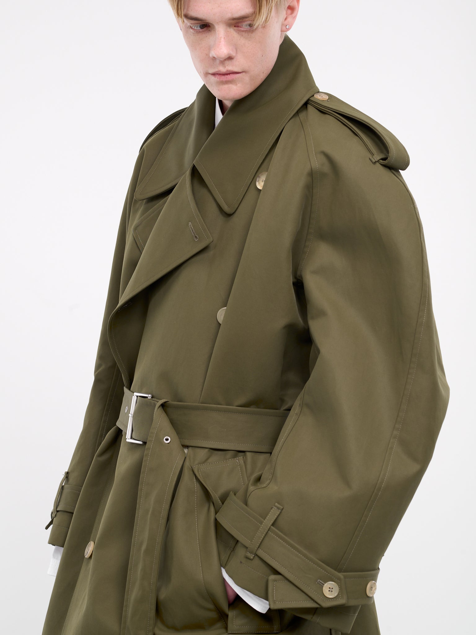 Oversized Trench Coat (HMMY10004A-HY077-GREEN)