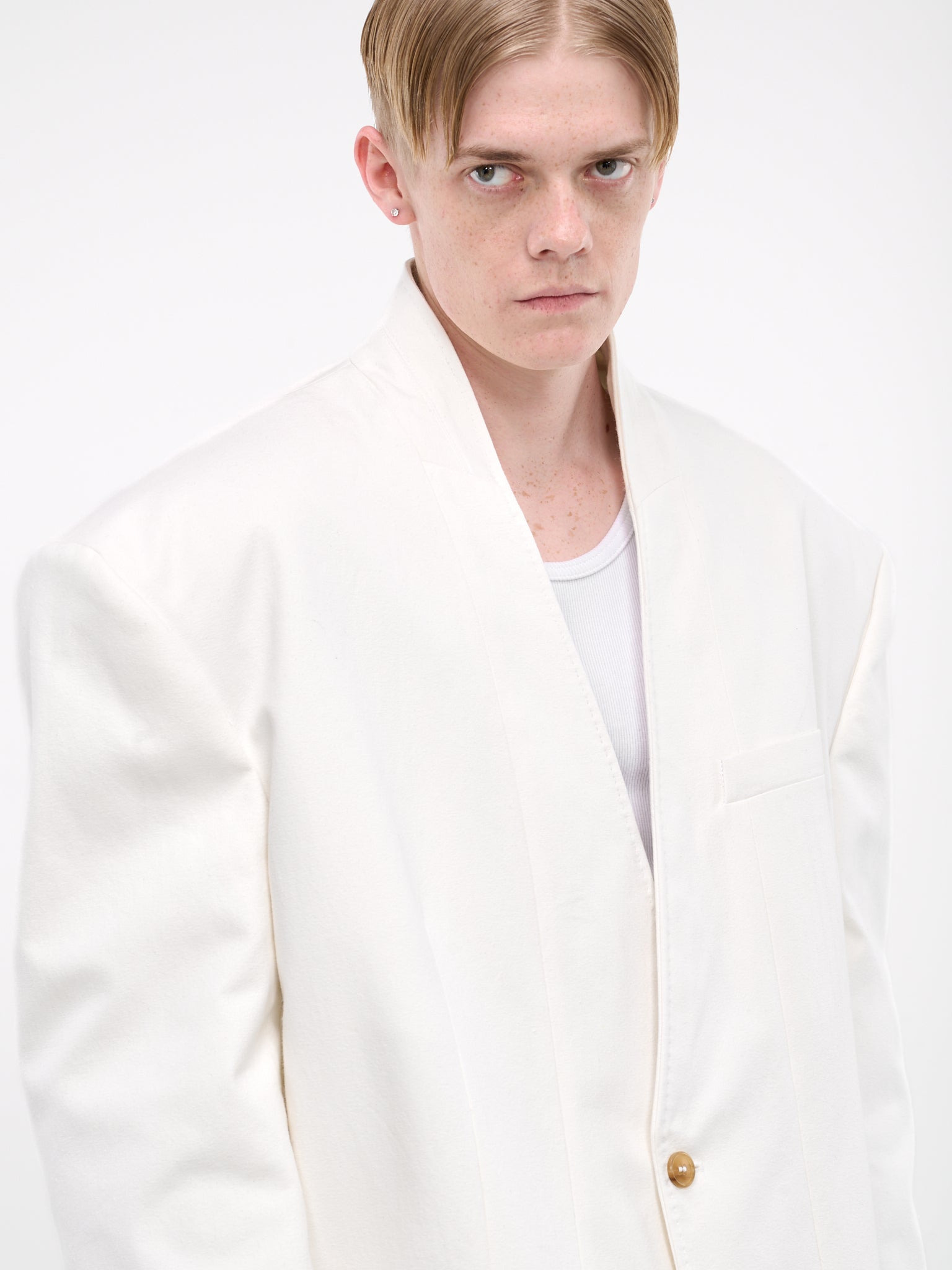 Collarless blazer hotsell