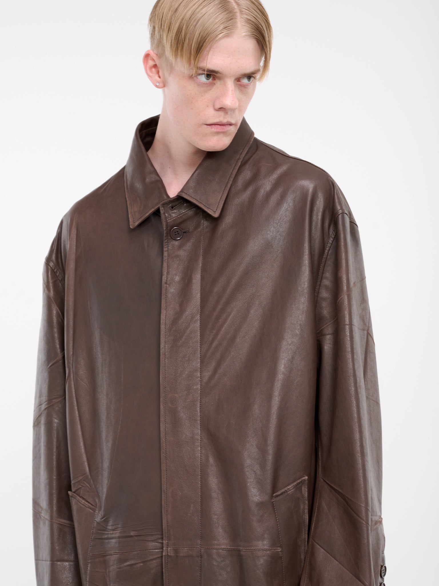 Leather Coat (HMMY80001A-HY800-BROWN)