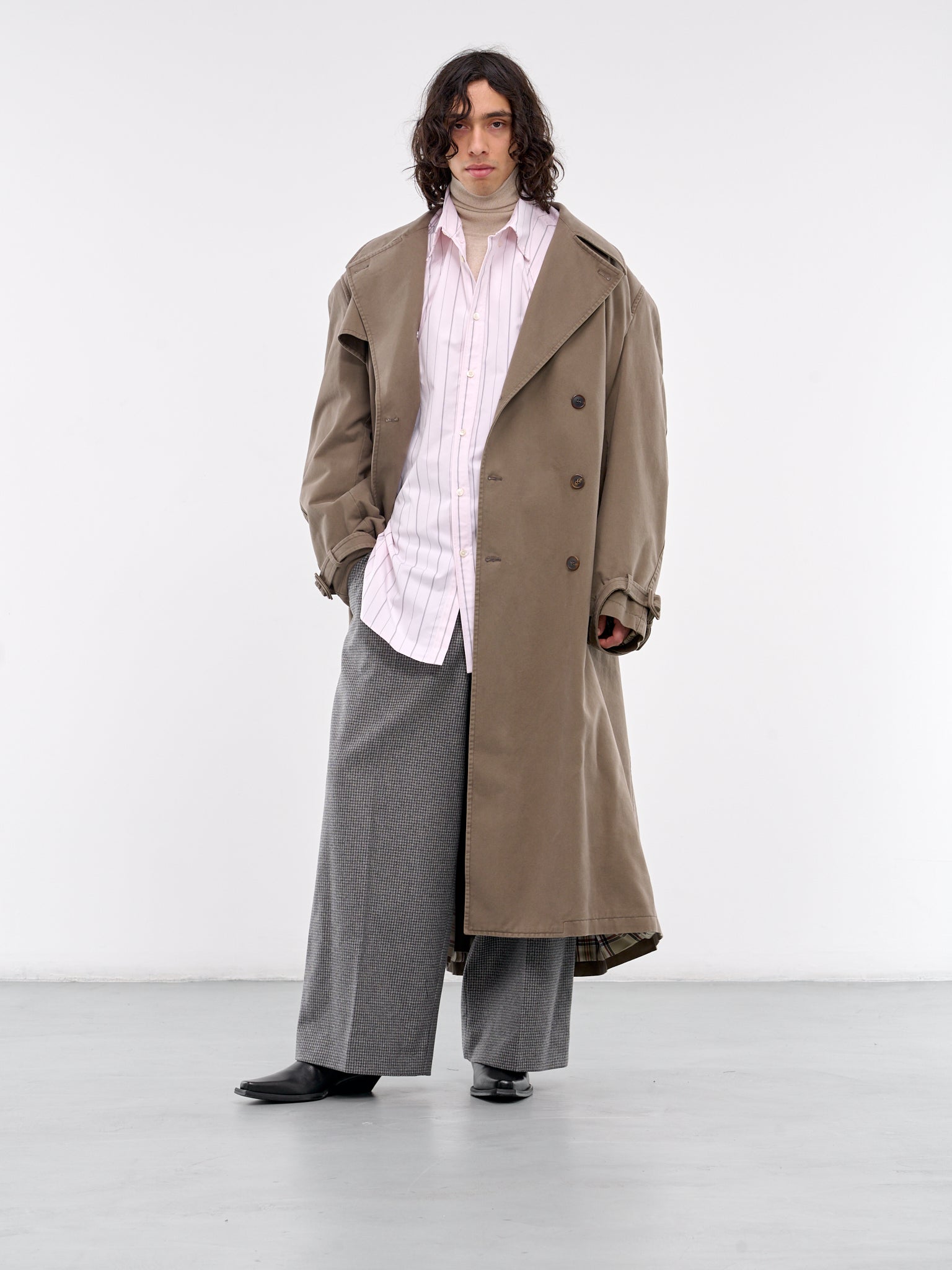 Oversized Trench Coat (HMMZ10013T-HZ104D-DARK-BROWN)