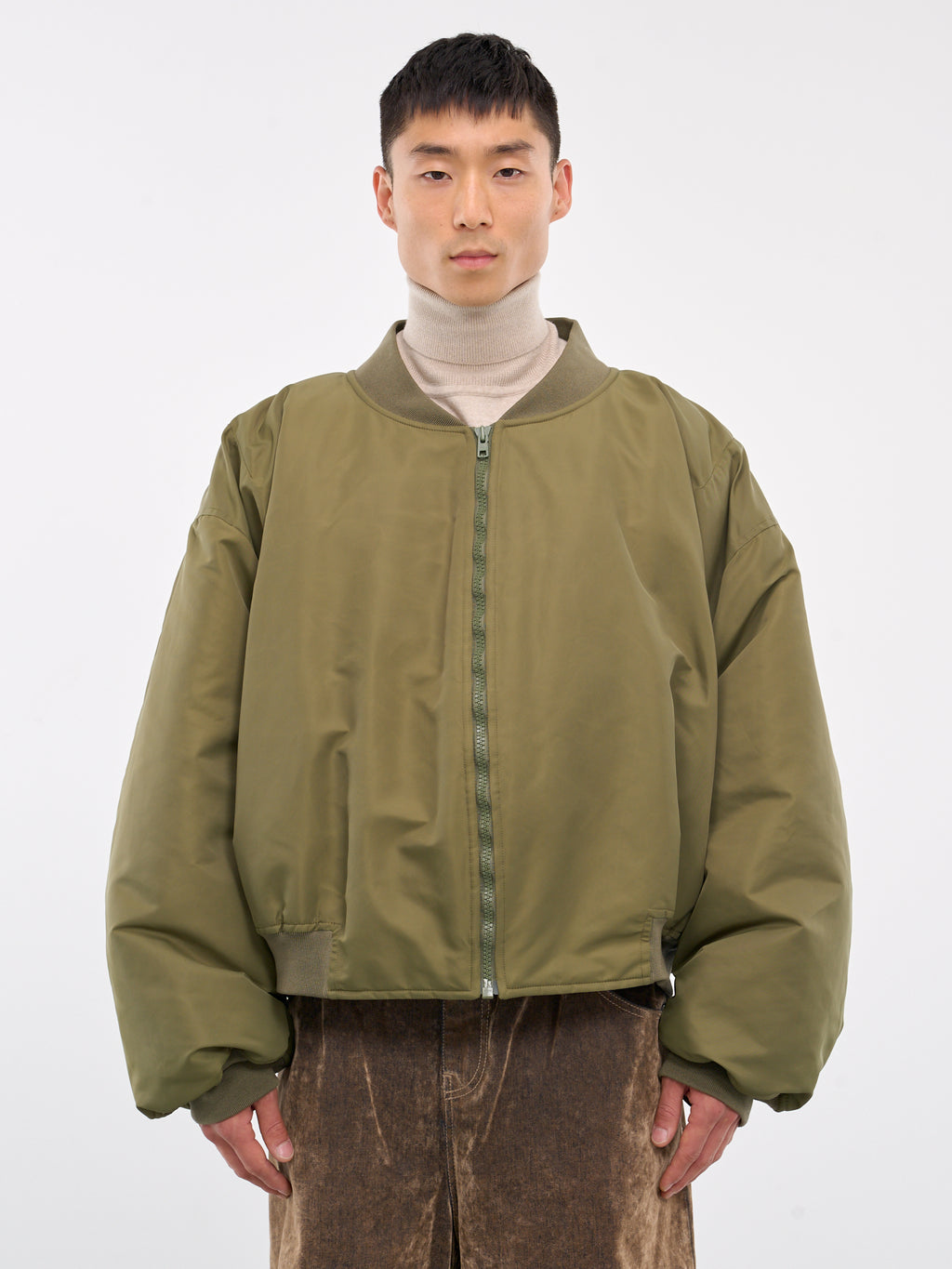 Oversized Padded Bomber Jacket (HMMZ10014A-HZ076B-GREEN) 