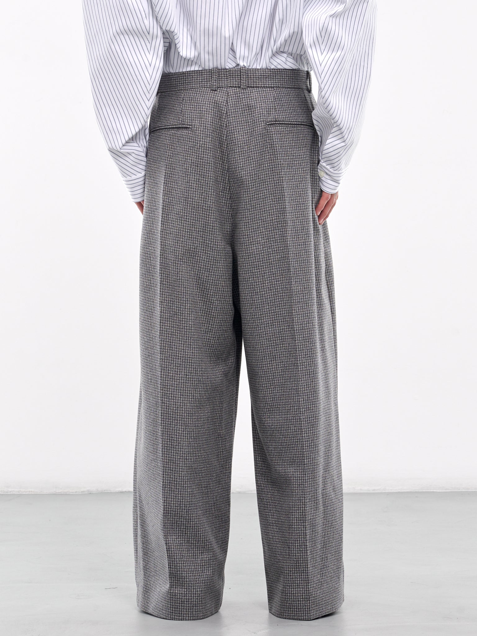 Wide Leg Houndstooth Trousers (HMMZ30011A-HZ120-MEDIUM-GREY)