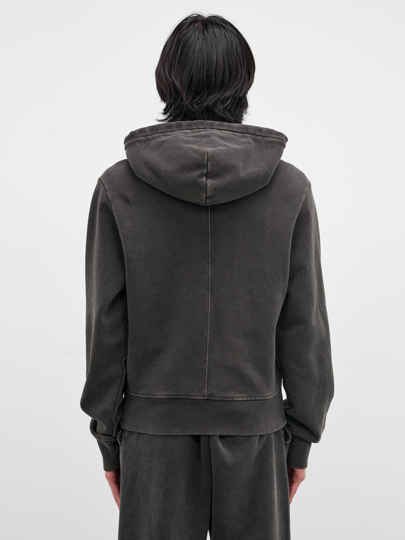 Washed Black Cotton Zip-Up Hoodie (HO01012-WASHED-BLACK)