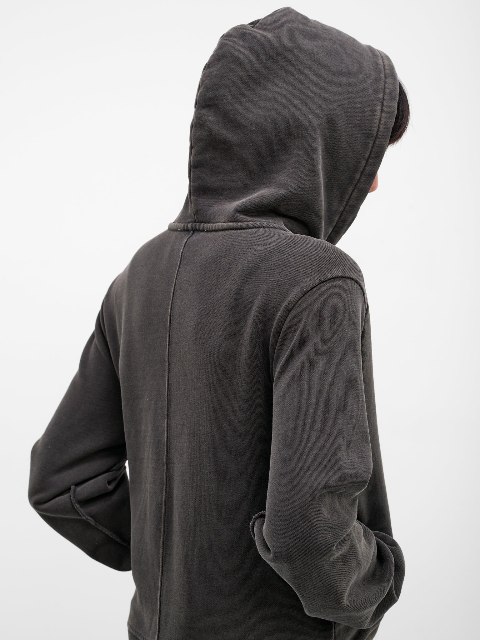 Washed Black Cotton Zip-Up Hoodie (HO01012-WASHED-BLACK)