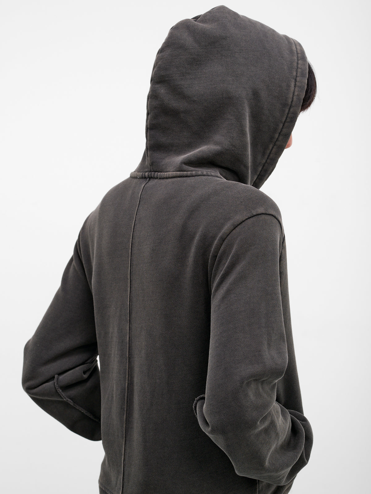 Washed Black Cotton Zip-Up Hoodie (HO01012-WASHED-BLACK)