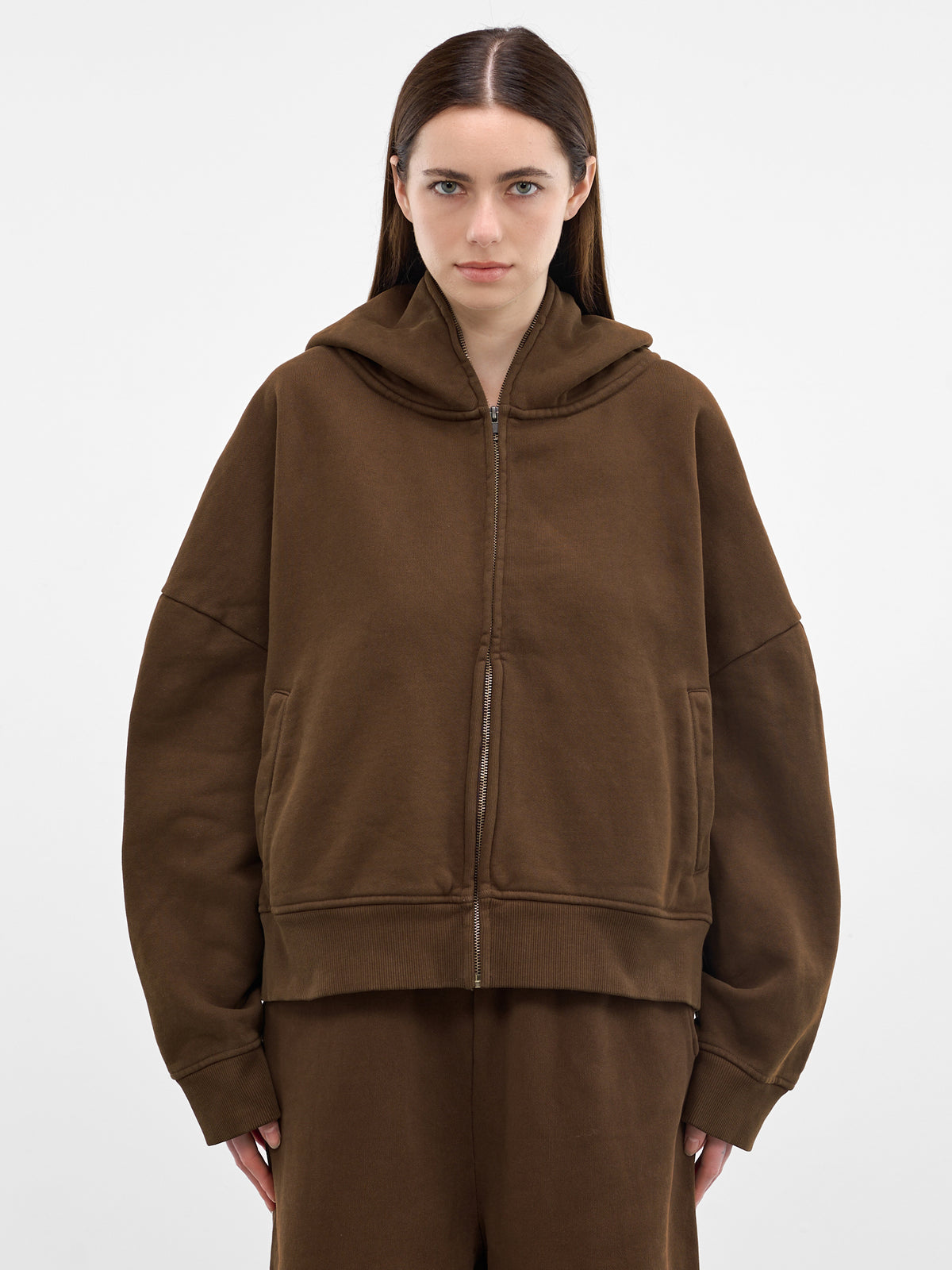 Brunette Oversized Full Zip Hoodie (HO03012-BRUNETTE)