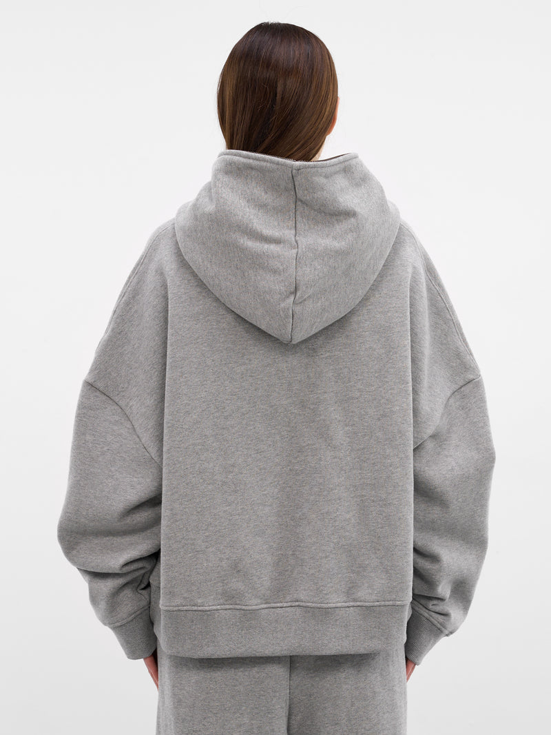 Gray Oversized Full Zip Hoodie (HO03012-GREY-MARLE)