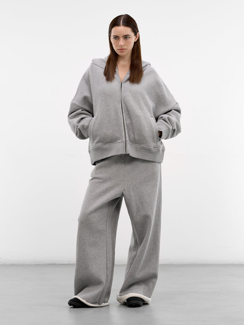 Gray Oversized Full Zip Hoodie (HO03012-GREY-MARLE)
