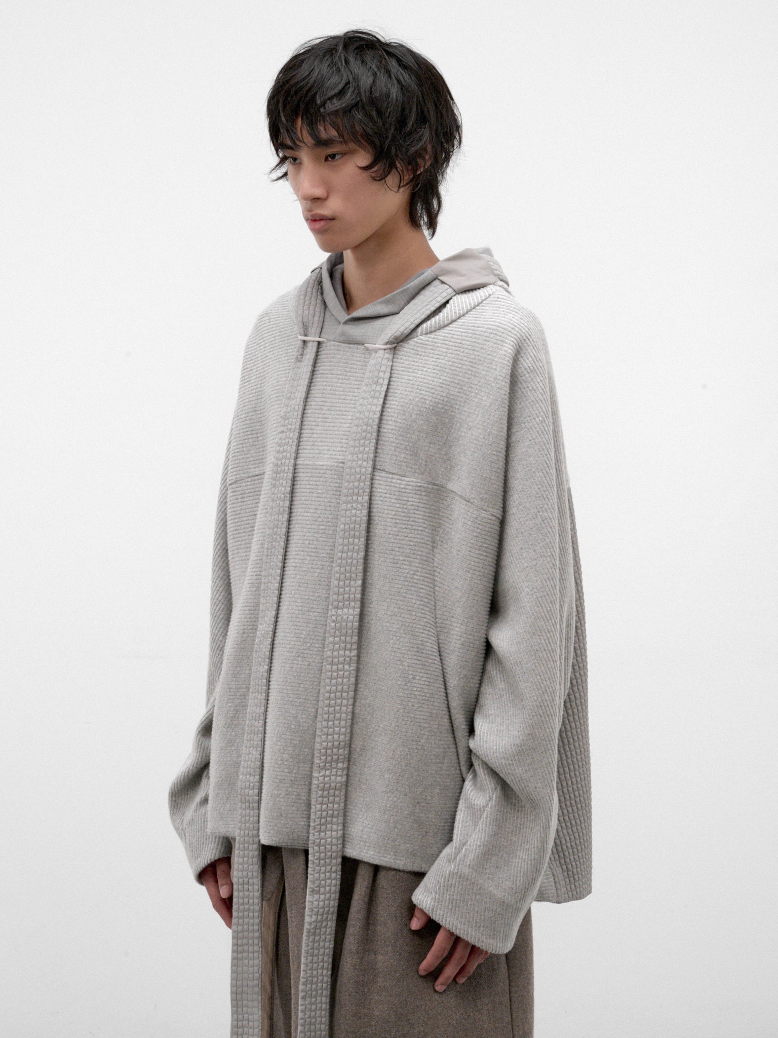 Gray Cotton Hooden Cordflex Top (HOODEN-CORDFLEX-SNEATHER-GREY)
