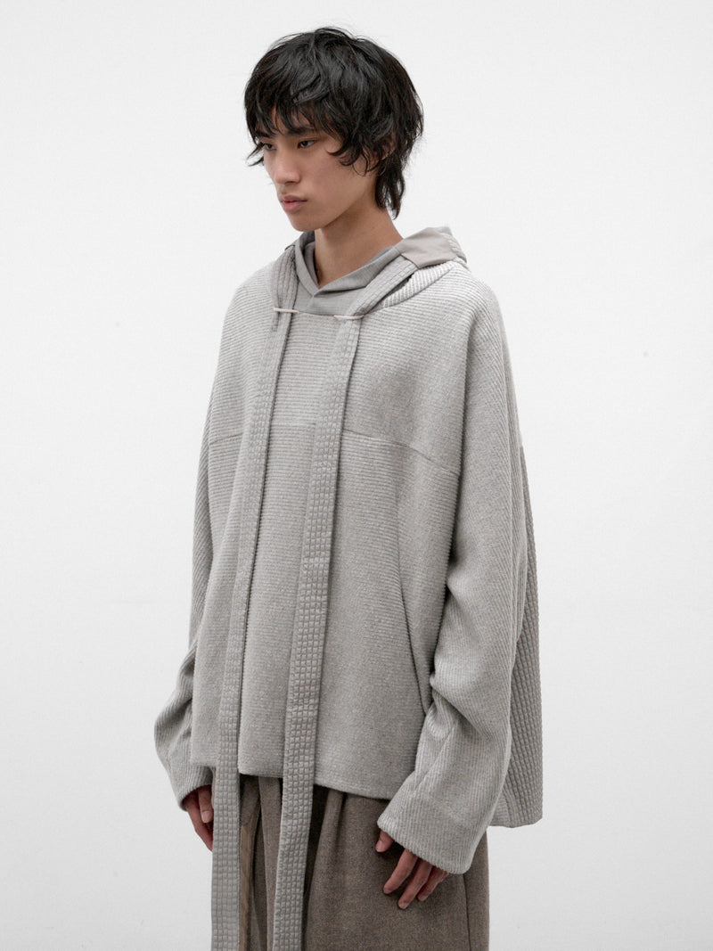 Gray Cotton Hooden Cordflex Top (HOODEN-CORDFLEX-SNEATHER-GREY)