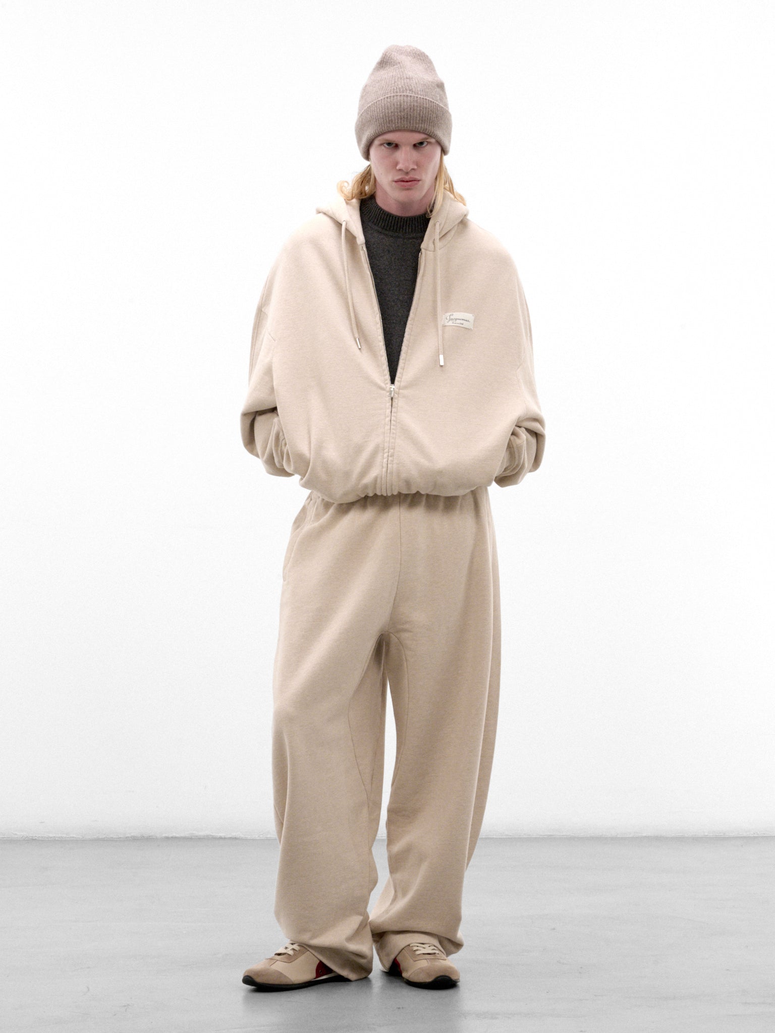 Off-White Cotton Wide Trousers (PAM00597AD00061-OFF-WHITE)