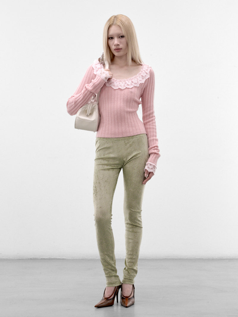 Pink Wool Teatime Rib Sweater (TEATIME-RIB-SWEATER-PINK)