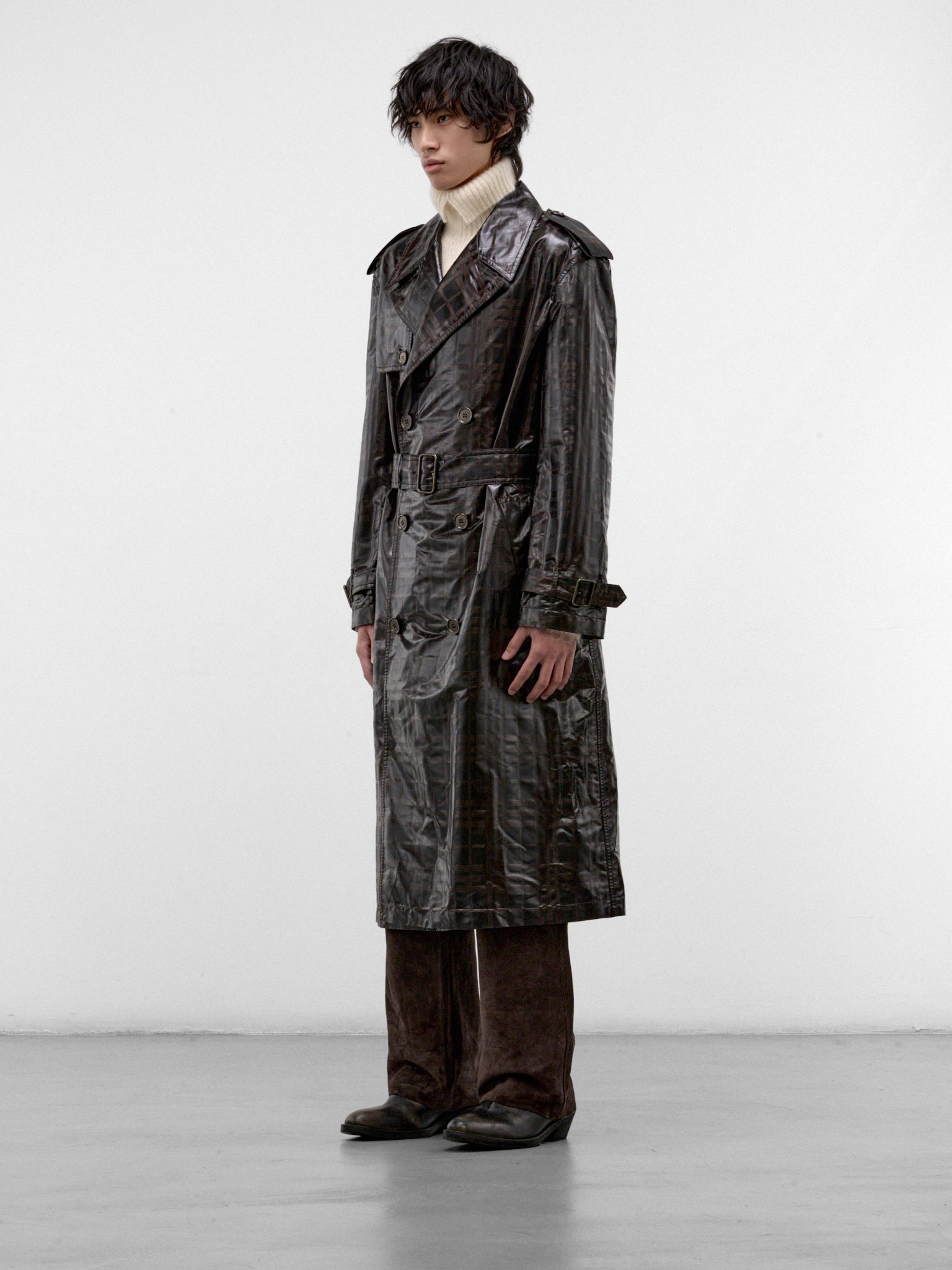 Treacle Check Hoxton Trench Coat (HOXTON-C7139-TREACLE-BROWN-PAT)