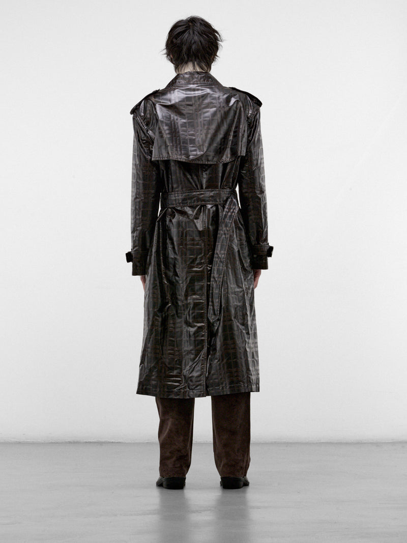 Treacle Check Hoxton Trench Coat (HOXTON-C7139-TREACLE-BROWN-PAT)