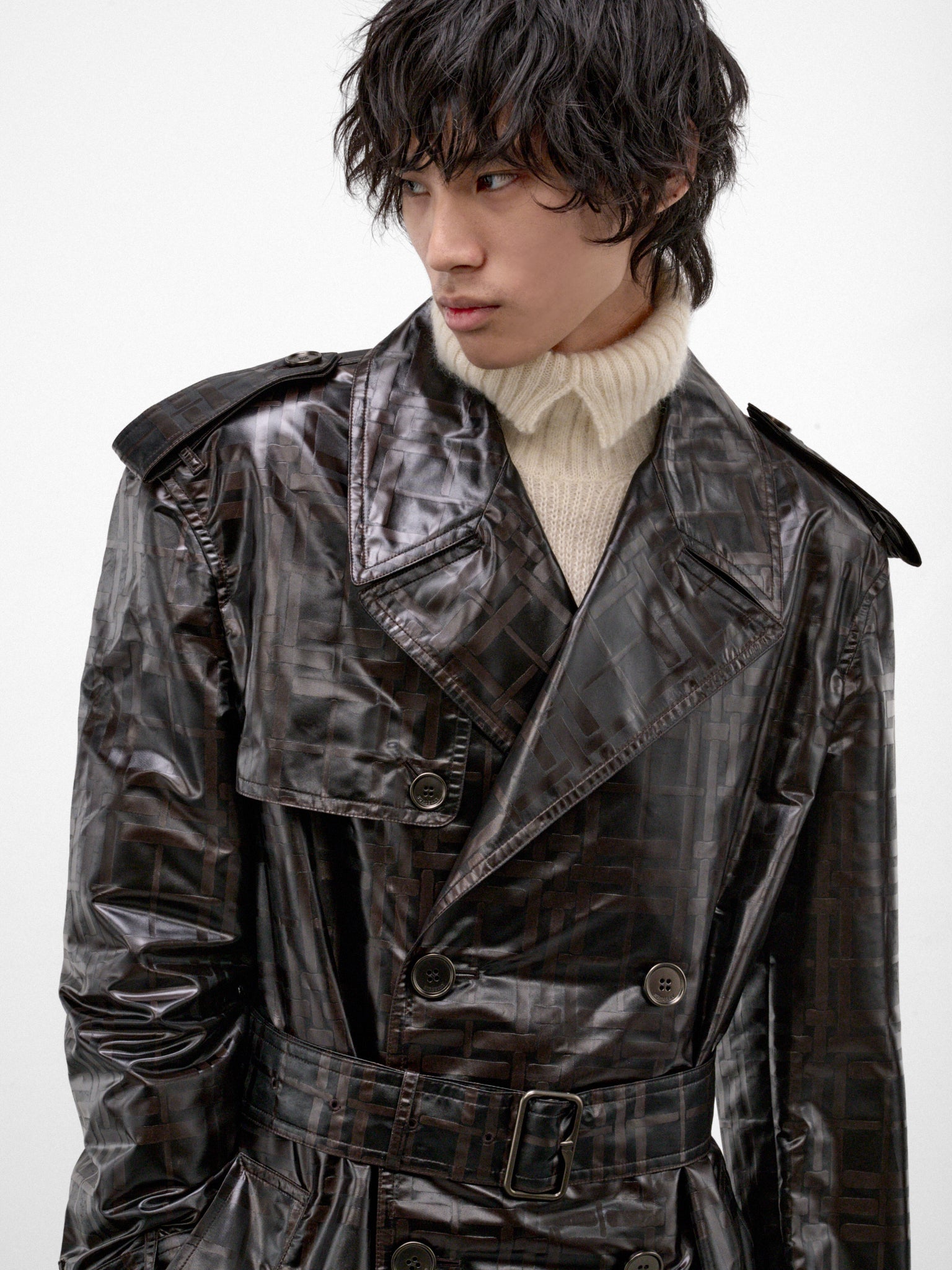 Treacle Check Hoxton Trench Coat (HOXTON-C7139-TREACLE-BROWN-PAT)