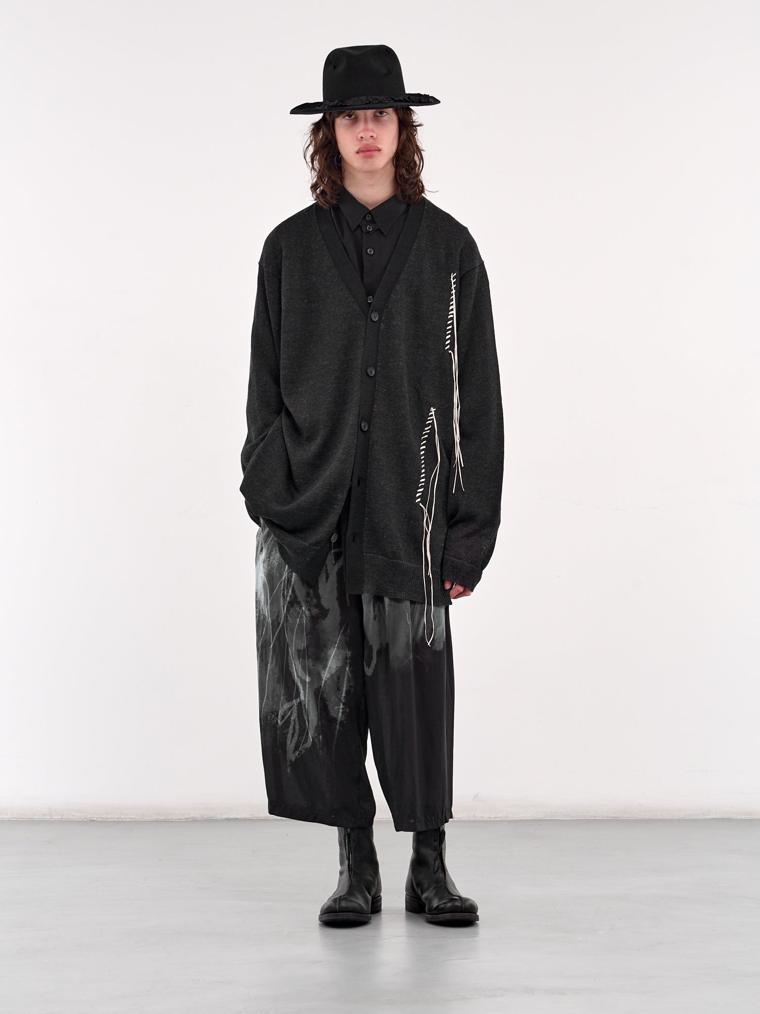 Embroidered Cardigan (HP-K82-383-1-CHARCOAL)