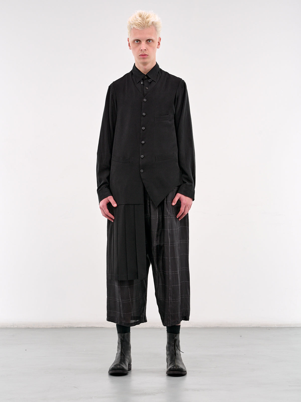 TA Tuxedo Pleated Vest (HP-V09-500-1-BLACK)