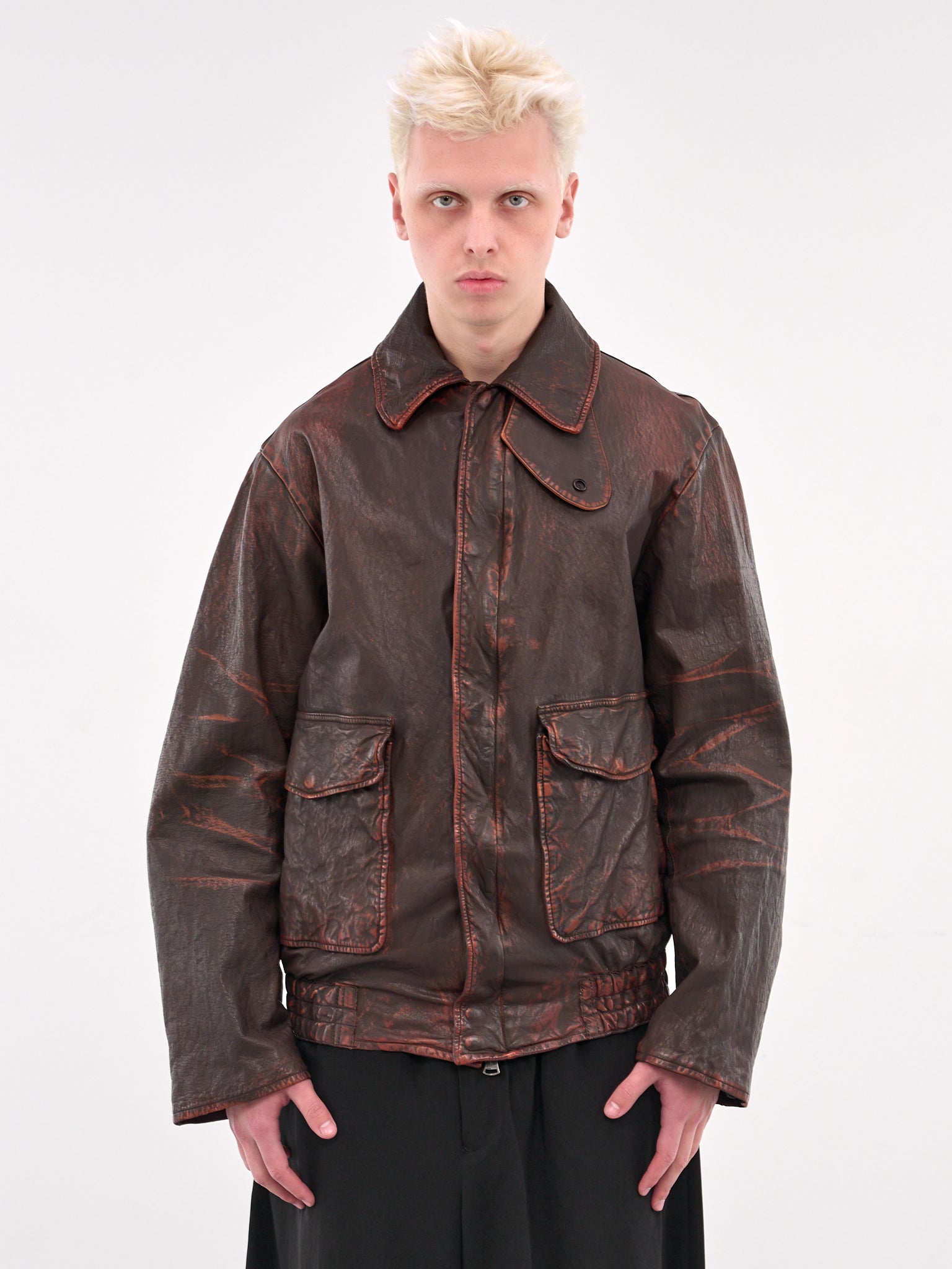 Backlash Mimosa Leather Flight Jacket (HP-Y98-700-DARK-BROWN)