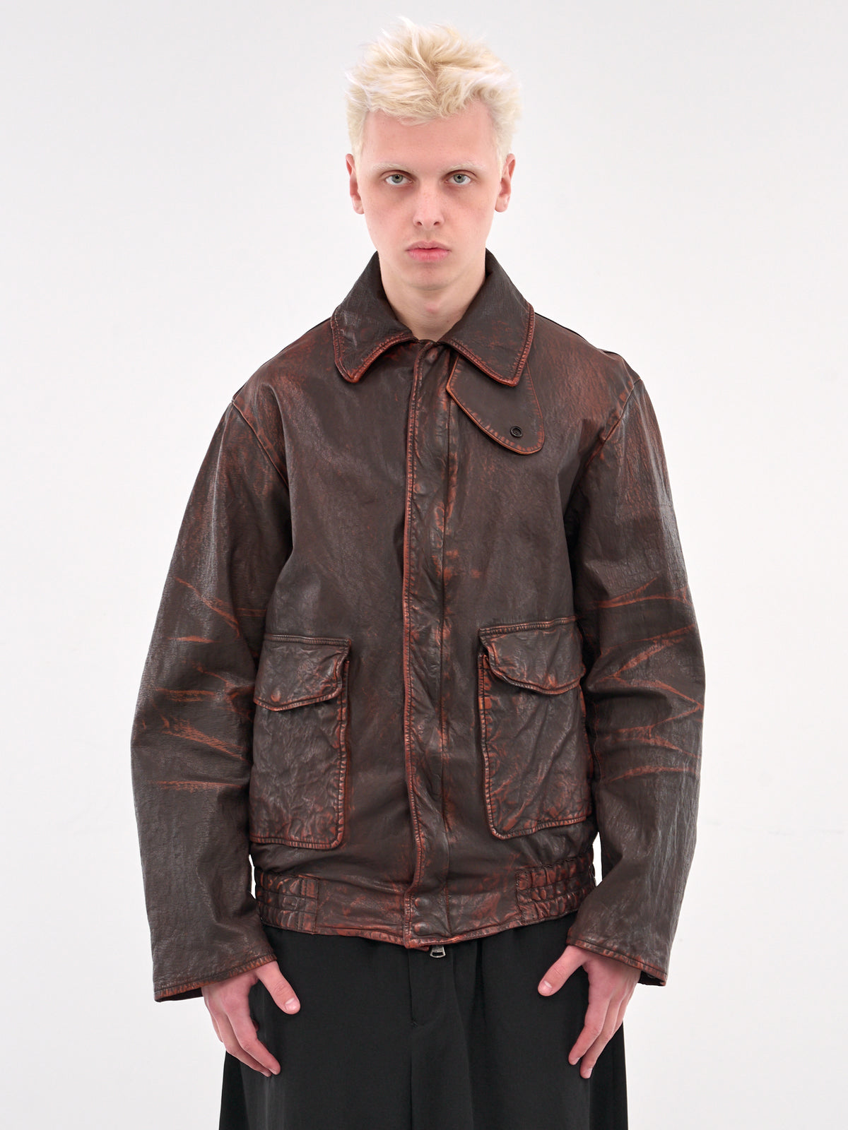 Backlash Mimosa Leather Flight Jacket (HP-Y98-700-DARK-BROWN)