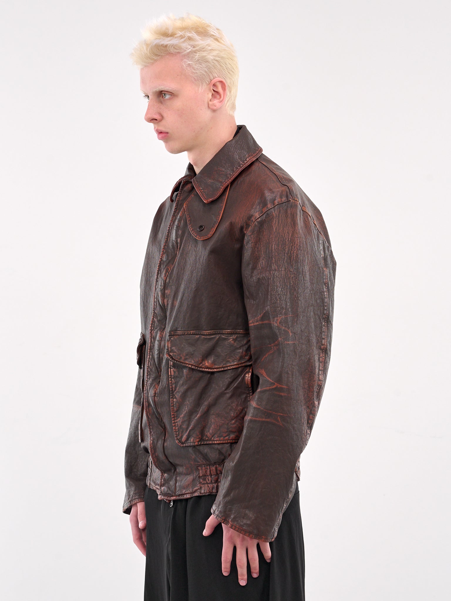 Backlash Mimosa Leather Flight Jacket (HP-Y98-700-DARK-BROWN)