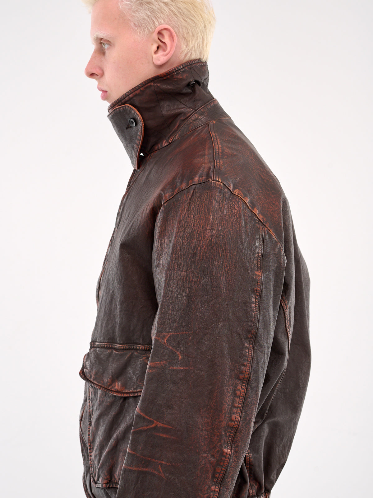 Backlash Mimosa Leather Flight Jacket (HP-Y98-700-DARK-BROWN)
