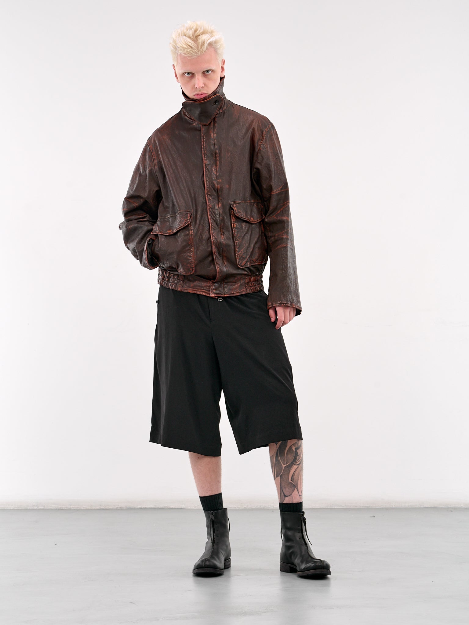 Backlash Mimosa Leather Flight Jacket (HP-Y98-700-DARK-BROWN)