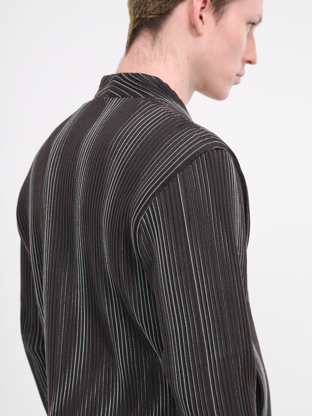 Tweed Pleats Jacket (HP38FD320-44-BROWN)