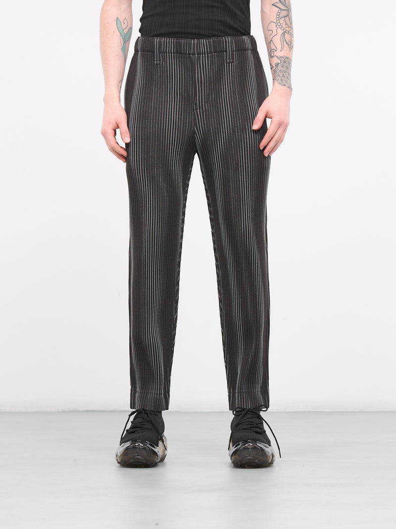 Tweed Pleats Trousers (HP38FF323-44-BROWN)